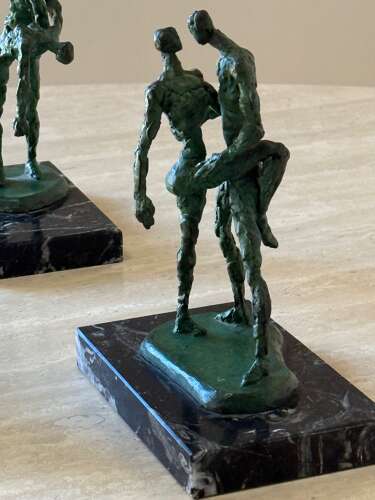C1960 A Group of French Bronze Dancing Figures / Giacometti Style