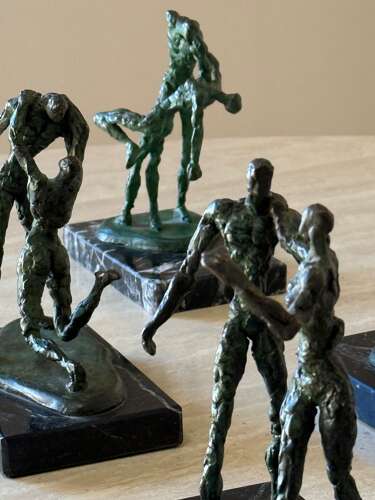 C1960 A Group of French Bronze Dancing Figures / Giacometti Style