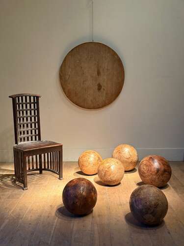 C1960 A Group of 6 French Hardwood Decorative Spheres