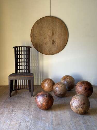 C1960 A Group of 6 French Hardwood Decorative Spheres