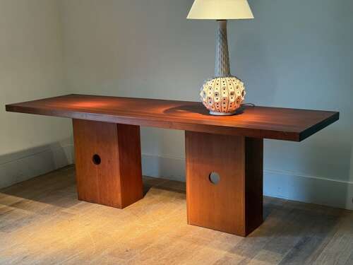 C1960A Stylish French Sapele Console Table or Desk