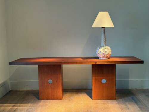 C1960A Stylish French Sapele Console Table or Desk
