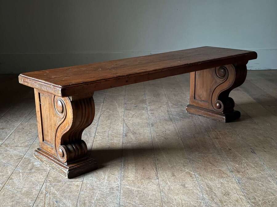 C1870 An English Architectural Pine Window Seat