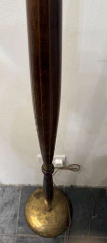 C1950 An Italian Telescopic Extendable Brass & Wood Floor Lamp