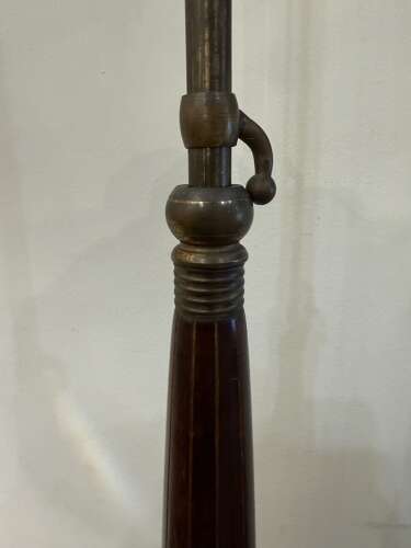 C1950 An Italian Telescopic Extendable Brass & Wood Floor Lamp