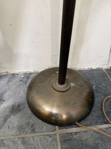 C1950 An Italian Telescopic Extendable Ribbed Brass Floor Lamp