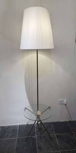 C1960 A Stylish French Brass Floor Table Lamp
