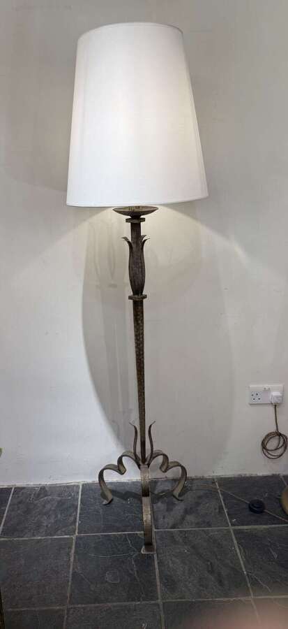 C1960 A Spanish Silvered Iron Floor Lamp