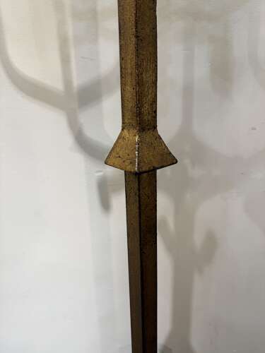 C1950 A Spanish Gilt Iron Tall 7 Flame Floor Light