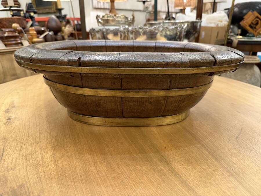C1880 A French Brass Bound Bowl