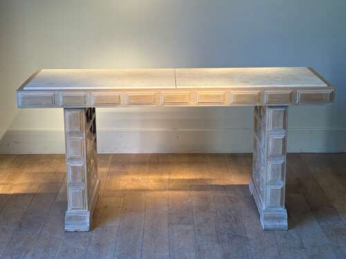 C1950 A Stylish Mid Century Spanish Panelled Beech Console Table