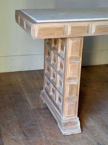 C1950 A Stylish Mid Century Spanish Panelled Beech Console Table