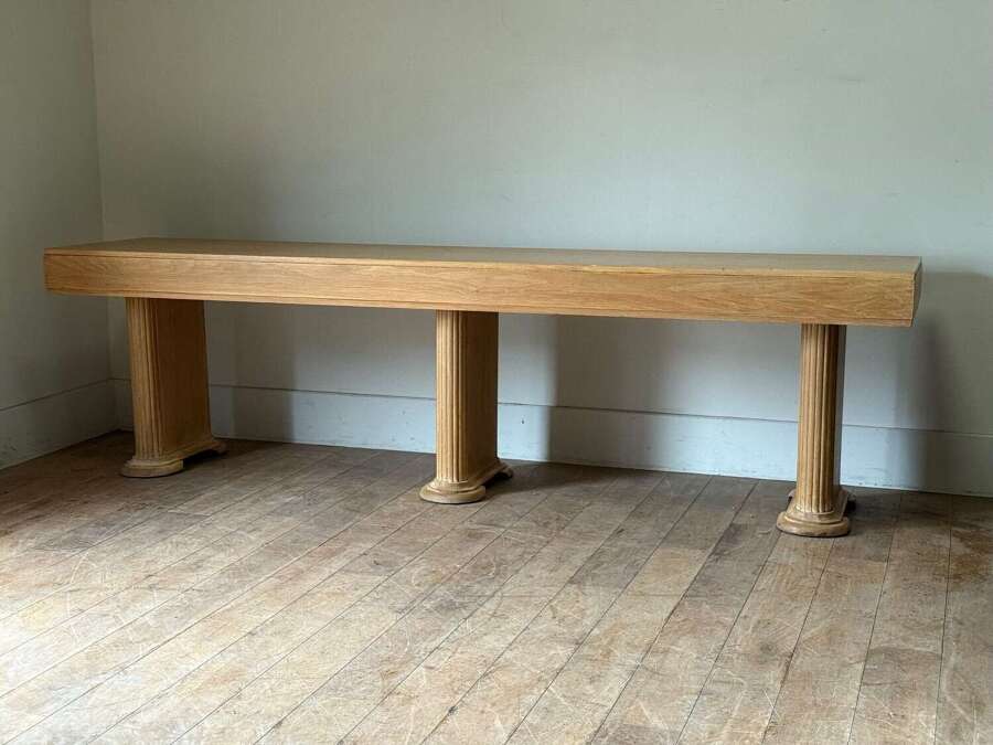 C1930 A Fine Pair of English Art Deco Oak Consoles / Serving Tables