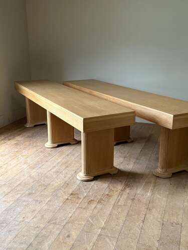 C1930 A Fine Pair of English Art Deco Oak Consoles / Serving Tables