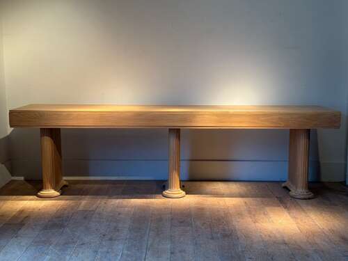 C1930 A Fine Pair of English Art Deco Oak Consoles / Serving Tables