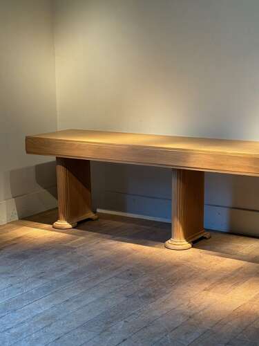 C1930 A Fine Pair of English Art Deco Oak Consoles / Serving Tables