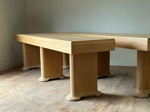 C1930 A Fine Pair of English Art Deco Oak Consoles / Serving Tables