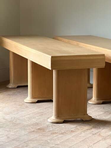 C1930 A Fine Pair of English Art Deco Oak Consoles / Serving Tables