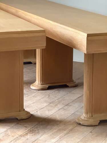 C1930 A Fine Pair of English Art Deco Oak Consoles / Serving Tables