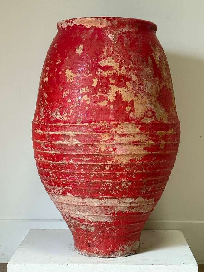C1870 A Large Spanish Terracotta Red Olive Pot