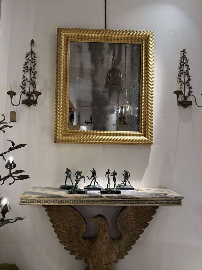 C1850 A Stylish French Gilt Ripple Mirror