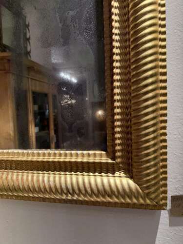 C1850 A Stylish French Gilt Ripple Mirror
