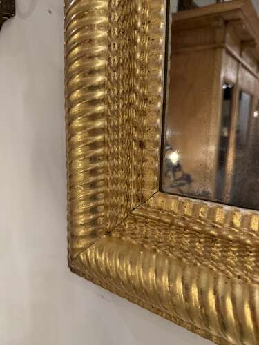 C1850 A Stylish French Gilt Ripple Mirror