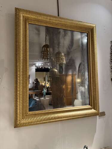 C1850 A Stylish French Gilt Ripple Mirror