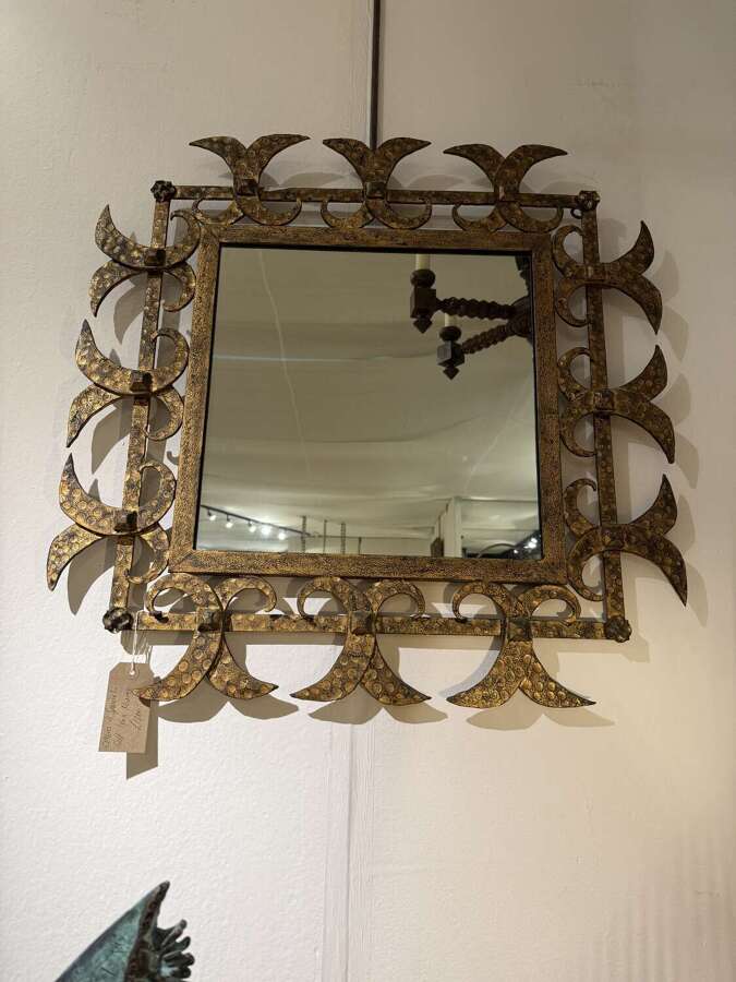 C1960 An Elegant Spanish Gilt Iron Mirror
