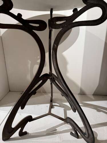 C1890 An Elegant Spanish Art Nouveau Table in Iron & Marble