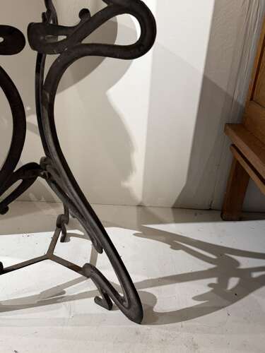 C1890 An Elegant Spanish Art Nouveau Table in Iron & Marble