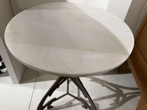 C1890 An Elegant Spanish Art Nouveau Table in Iron & Marble