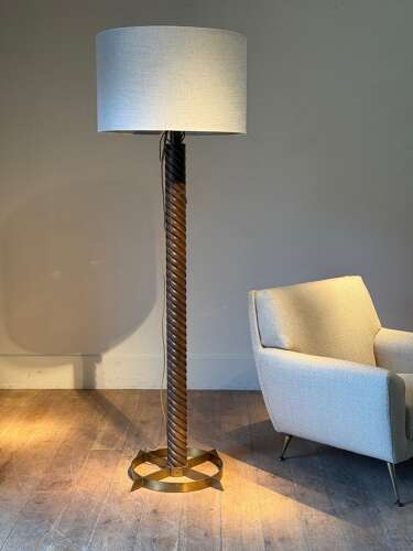 C1960 A Stylish Spanish Twisted Floor Lamp by Jordi Villanova