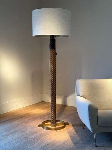 C1960 A Stylish Spanish Twisted Floor Lamp by Jordi Villanova
