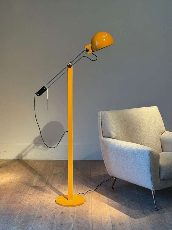 C1970 A Stylish Spanish Orange Adjustable Reading Lamp