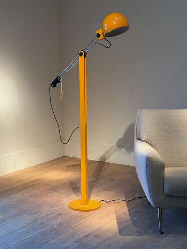 C1970 A Stylish Spanish Orange Adjustable Reading Lamp