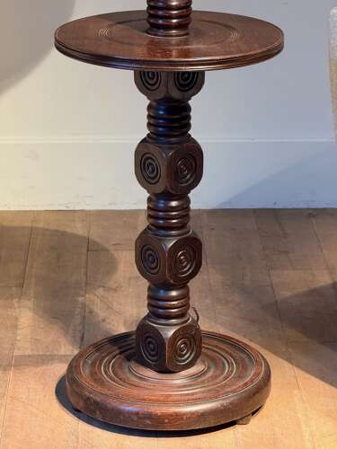 C1950 A Dudouyt Style Wooden Table / Floor Lamp
