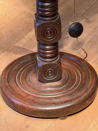 C1950 A Dudouyt Style Wooden Table / Floor Lamp
