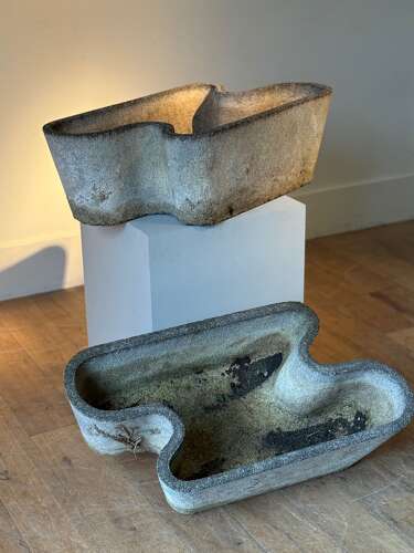 C1950 A Pair of Jean Royere Inspired French Concrete Planters