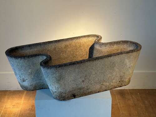 C1950 A Pair of Jean Royere Inspired French Concrete Planters