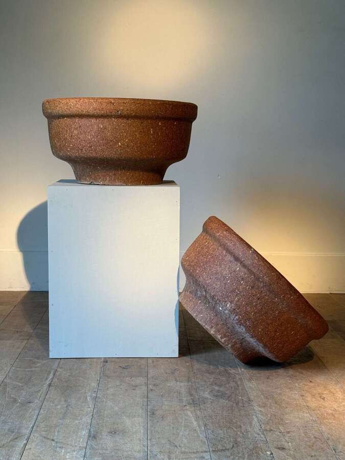 C1970 A Set of 6 Valencian Italian Reconstituted Terracotta Planters
