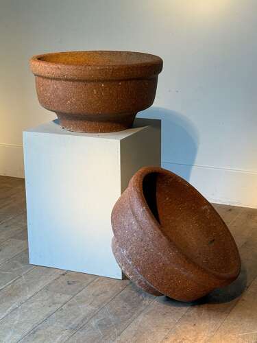 C1970 A Set of 6 Valencian Italian Reconstituted Terracotta Planters
