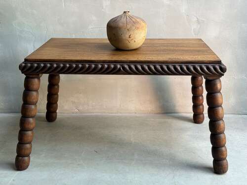 C1940's A French Oak Bobbin Table - Desk, Console