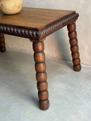 C1940's A French Oak Bobbin Table - Desk, Console