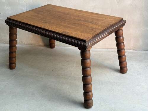 C1940's A French Oak Bobbin Table - Desk, Console