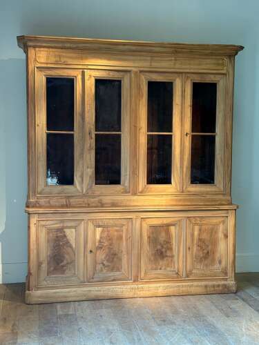 C1860 A Stylish French Walnut 4 Door Bookcase