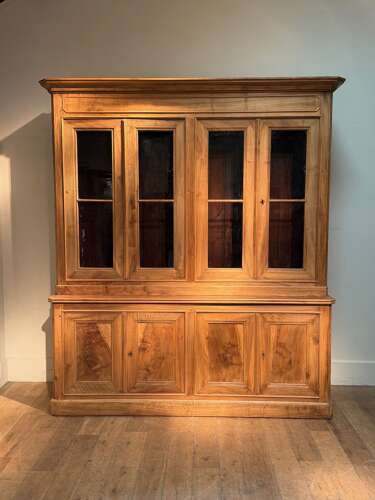 C1860 A Stylish French Walnut 4 Door Bookcase