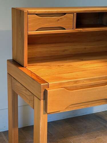 C1970 A Stylish French Elm Desk by Maison Regain