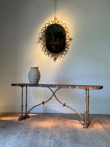 C1930 An Elegant Spanish Gilt Iron & Parcel Gilt Console Table