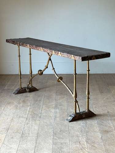 C1930 An Elegant Spanish Gilt Iron & Parcel Gilt Console Table